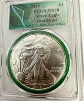 2019 Silver Eagle Coin PCGS MS70 FirstStrike