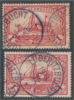 GERMAN SW AFRICA #22 (2) USED FINE-VF