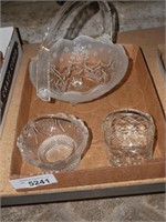 Vintage Clear Glass Baskets