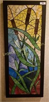Mosaic glass cattail picture