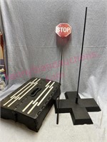 Garage “stop” sign & low stool