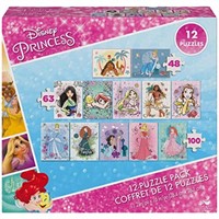 Disney Princess, 12-Puzzle Pack 48-Piece 63-Piece