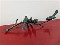 Wrought Iron Birds on Branch Art 18" w