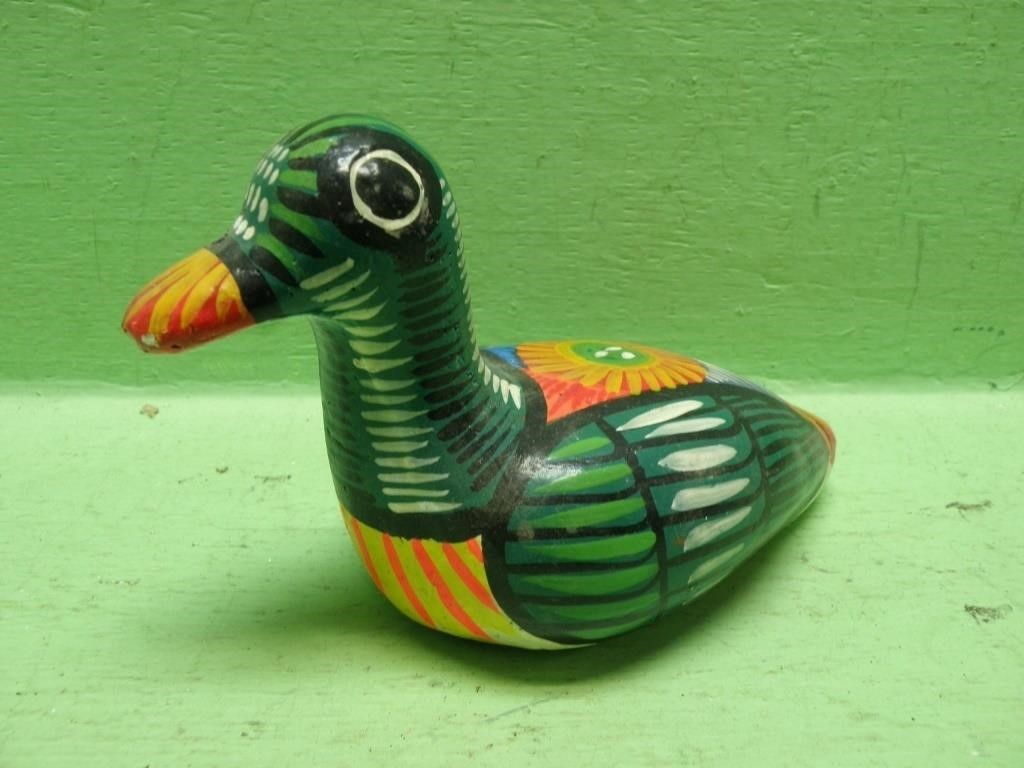 Hand Painted Plaster Duck