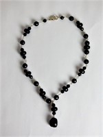 Sterling Siver Necklace with Black Stone Bids