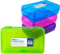 BAZIC Plastic Pencil Case Utility Storage Box, Br
