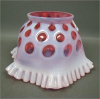 Fenton Cranberry Opal Coin Dot Lamp Shade Only