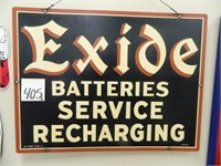 Metal Exide Batteries Service Recharging Sign