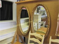 2 GILT OVAL MIRRORS