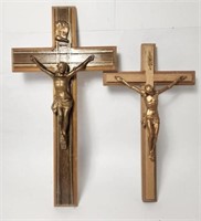 Wooden Metal Wall Cross Crucifix Lot