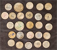 Collection of Vintage Wooden Nickels