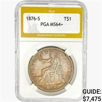 1876-S Silver Trade Dollar PGA MS64+