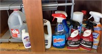 Under the Sink Cleaning Supplies & Metal shelf