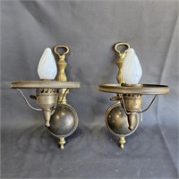 2 Brass Wall Lamps -untested- use 5.75" shades