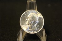 1940-D Uncirculated Washington Silver Quarter