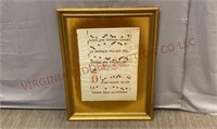 Antique Antiphonal Leaf on Vellum, Framed