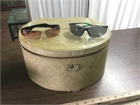 Vintage Round Suitcase & 2 Pairs of Sunglasses
