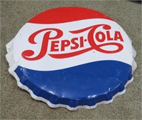 GIANT Original Metal Pepsi-Cola "Bottle Cap" Sign