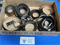 NINE VARIOUS SIZED LEATHER BELTS
