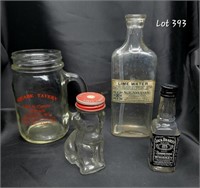 (4) Bottles and Cup