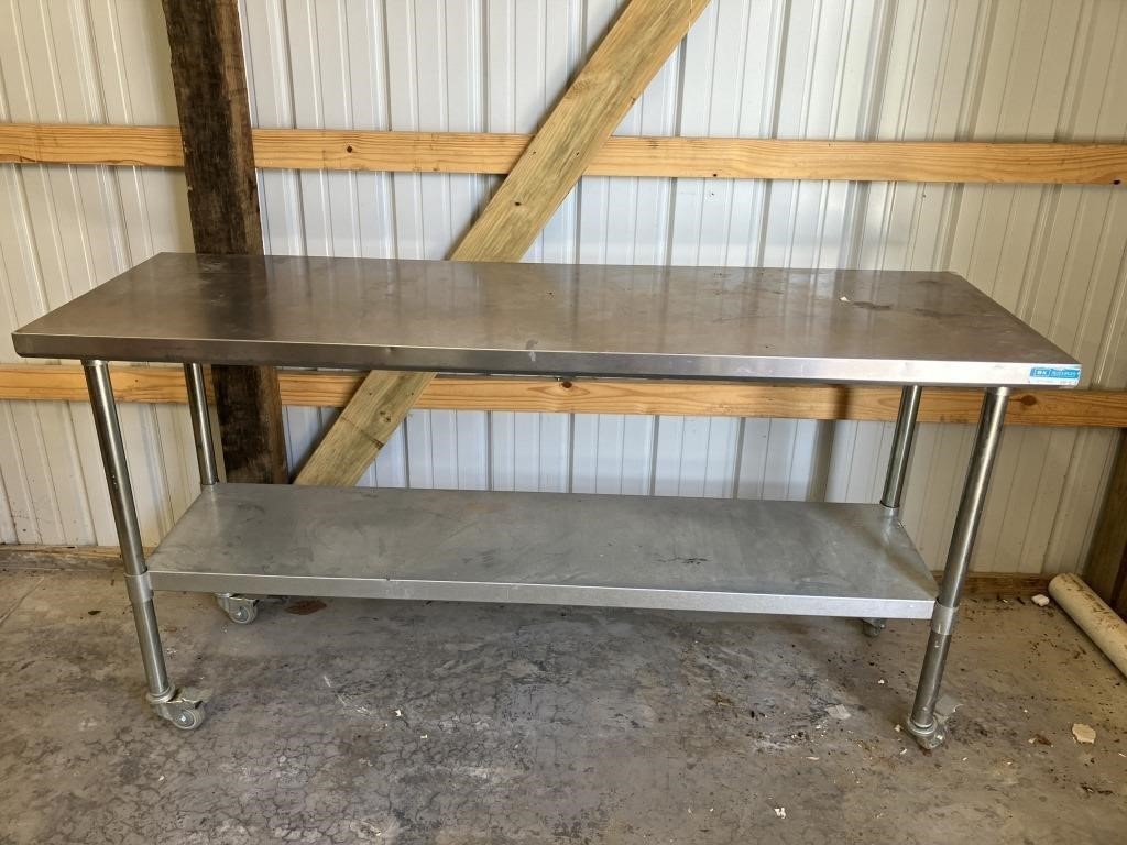 BK Resources Stainless Steal Work Table 2 Tier