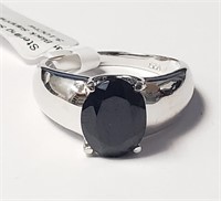 $150 Silver Black Sapphire(3.1ct) Ring