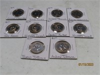 (10) Presidential $1 Coins sleeved