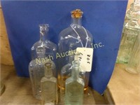 6 vintage bottles