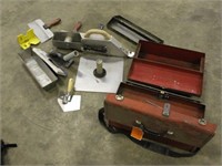 (2) Tool Boxes and Assorted Sheet Rocking Tools