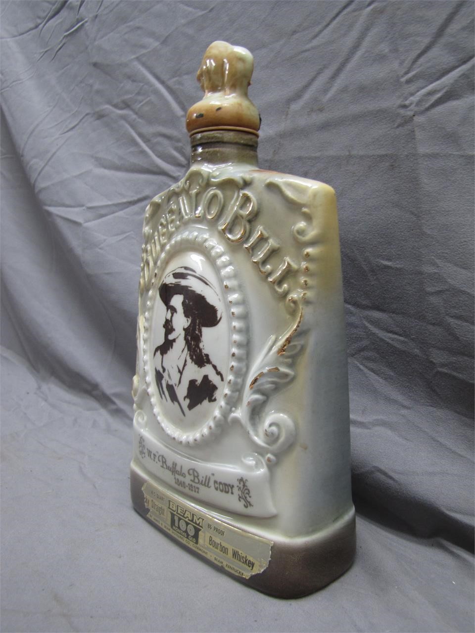 Vintage Jim Beam Buffalo Bill Whiskey Bottle