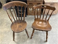 2 Solid Wooden Chairs