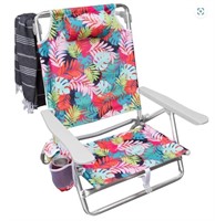 Backpack Beach Chair, One Size, Aluminum, Tropical