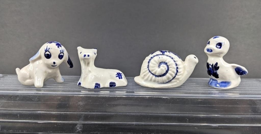 Blue and White Miniature Figurines