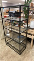 5 shelf metal and tempered glass stand. 32 x 16 x