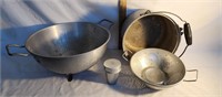 Cooking Pot, Strainers, Camping Cup