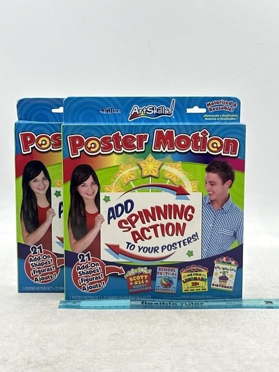 NEW Lot of 2- Art Skills Poster Motion Spinning