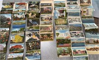 Various vintage postcard books