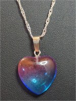 925 stamped 24-in necklace with heart pendant