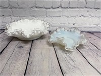 Lot of 2 Beautifully Crafted Artisanal Glass Bowls