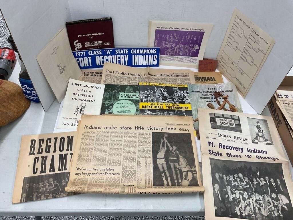 FORT RECOVERY MEMORABILIA - 1971 STATE CHAMPS!