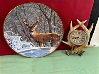 DANBURY MINT WINTER WHITETAIL PLATE & FAUX