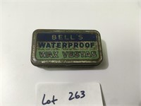 Bell's Waterproof Tin Matchbox w/some Matches