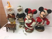 Lot of 4 Animated Christmas Figures