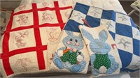 4 Quilted Blankets Twin Size and Smaller