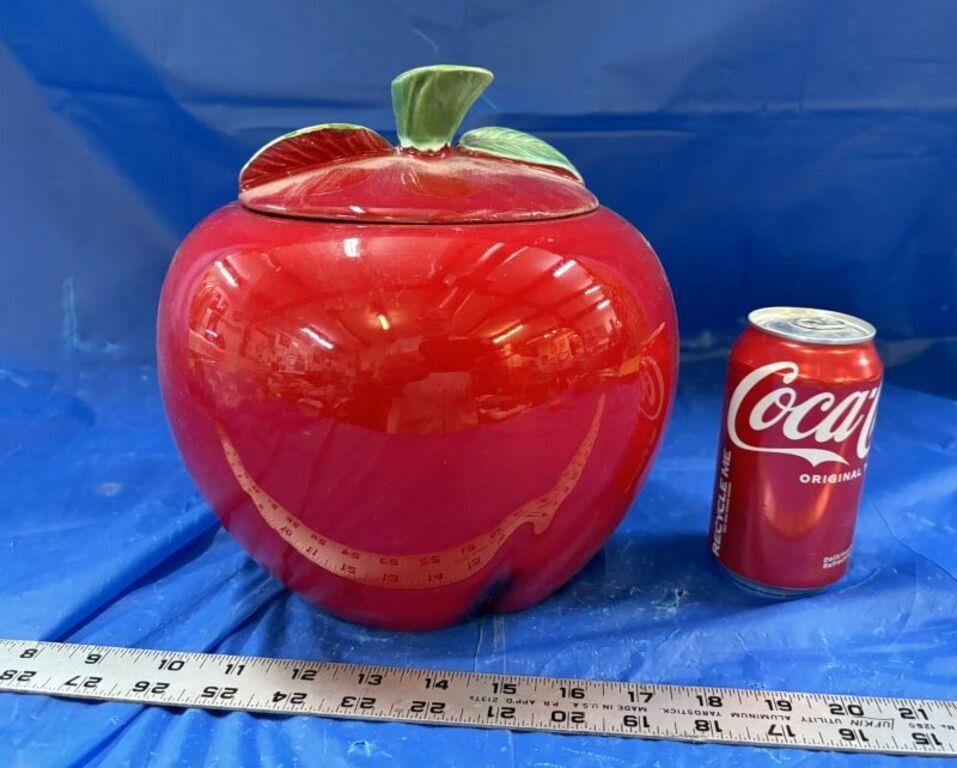 Apple Shaped Cookie Jar with Lid