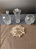 4 Piece Clear  Crystal/Glass Lot
