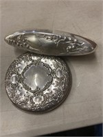 Sterling silver brush and mirror