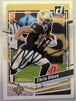 Saints Chris Olave Signed Card with COA