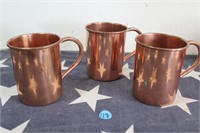 Copper Coffee Mugs (3)