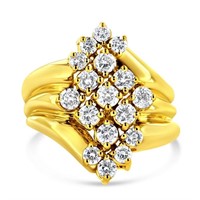 10k Gold-pl. 1.53ct Diamond Cocktail Ring